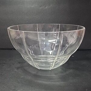 Villeroy & Boch Ribbed Royale Style Serving Bowl Vintage Clear Crystal Art Glass